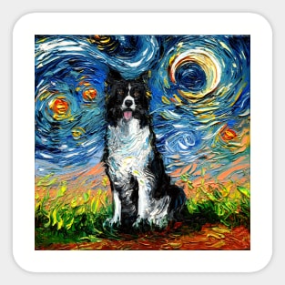 Border Collie Starry Night Sticker